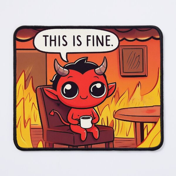 Item preview, This is fine, he's used to flames. designed and sold by QuickSticker.