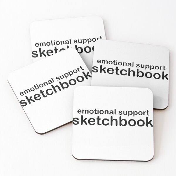 Item preview, Emotional Support sketchbook black font designed and sold by loulou-artifex.