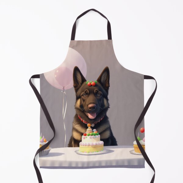 Item preview, German Shepherd dog in a birthday celebration artwork designed and sold by Tio-Tecun.