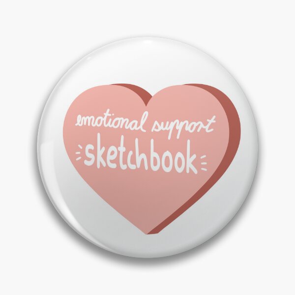 Artikelvorschau, Emotional Support sketchbook rosa Herz  entworfen und verkauft von loulou-artifex.