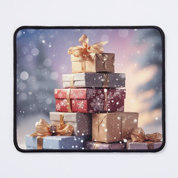 Item preview, A Stack of Christmas Presents in front of Pastel Background designed and sold by dcrc.