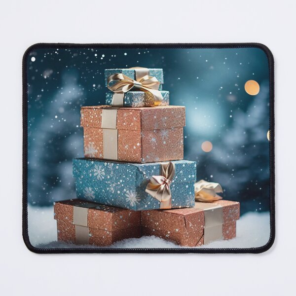 Item preview, Stack of Presents with a Snowy Dark Background designed and sold by dcrc.