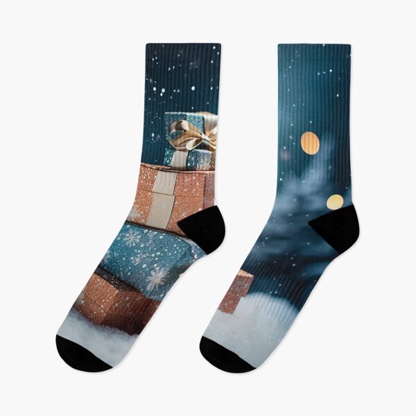 Item preview, Stack of Presents with a Snowy Dark Background designed and sold by dcrc.