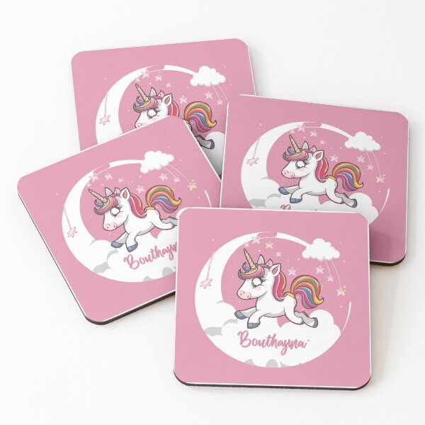 Item preview, Moon with a cute onicorn whit name''BOUTHAYNA'' designed and sold by idizayilstore.