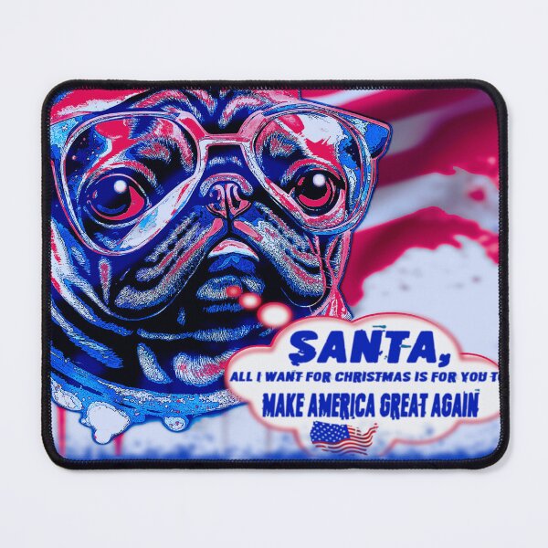 Item preview, Pug HAPPY HOLIDAYS 32 designed and sold by RedBluffTraders.