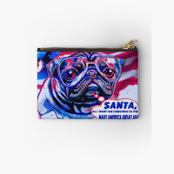 Item preview, Pug HAPPY HOLIDAYS 32 designed and sold by RedBluffTraders.
