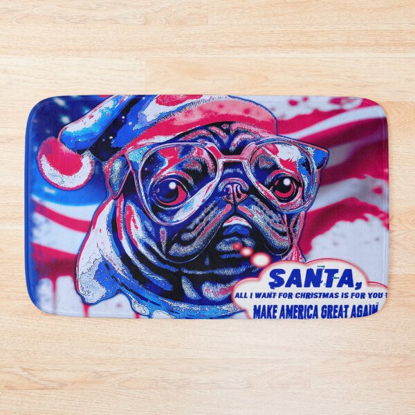 Item preview, Pug HAPPY HOLIDAYS 32 designed and sold by RedBluffTraders.