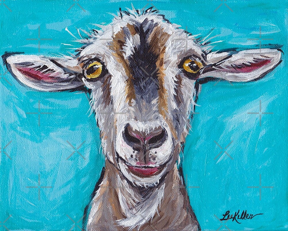 "Cute Goat Art, Gizmo the goat" by leekellerart Redbubble