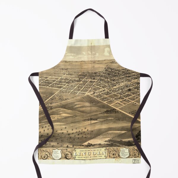 Item preview, Aerial View of Lincoln, Illinois (1869) designed and sold by allhistory.