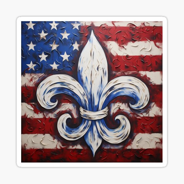 fluer de lis patriotic painting