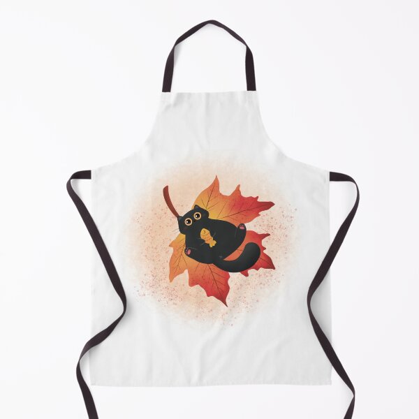 Item preview, cat and autumn leaf designed and sold by Mindful Ladybird.