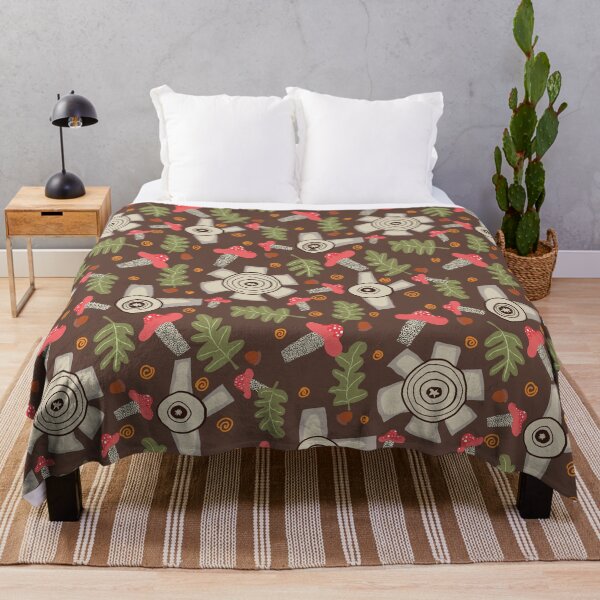 Item preview, Winter Woodland Mushrooms in Hot Fudge Brown designed and sold by Aureusglow.