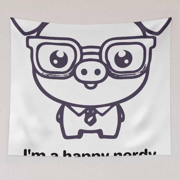Item preview, I'm thinking happy nerdy autistic piggy designed and sold by ndmedia.