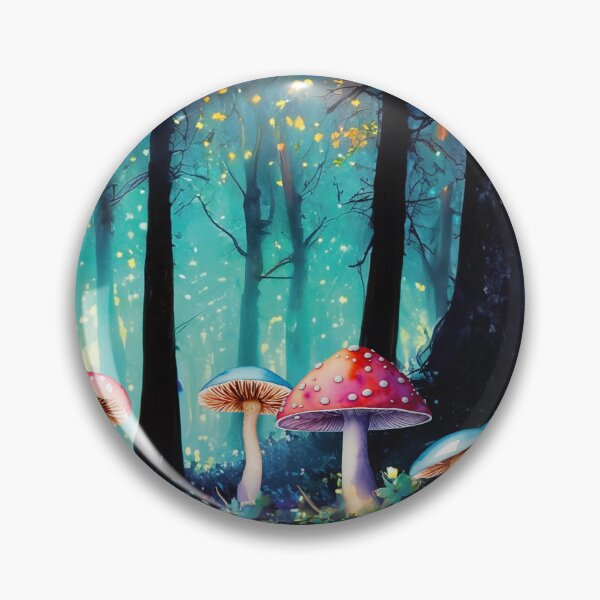 Item preview, Fabulous hallucinogenic watercolor mushrooms in the Mystical Forest Magic patterns designed and sold by Valentyna Shchedrinova.