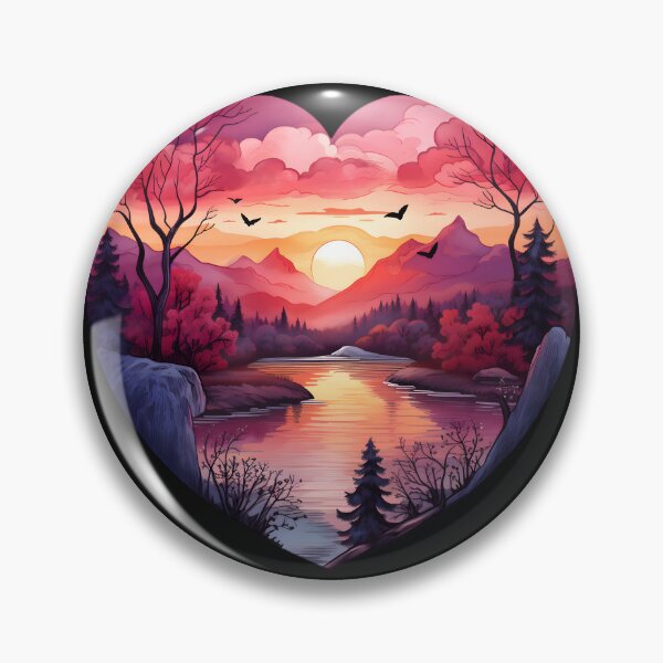 Item preview, Sunset romantic heart designed and sold by AI-Only Creations.