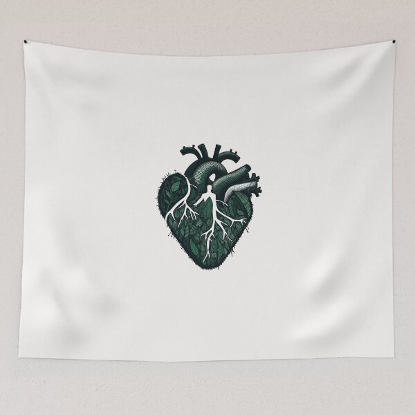 Item preview, Verde Elegance: A Minimalist Heart in Lush Green Hues designed and sold by Doddlaix.