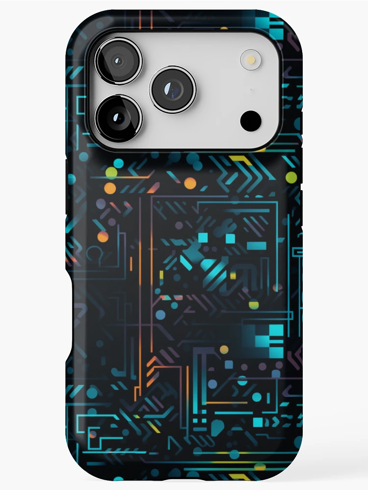 Thumbnail 1 of 4, iPhone Case, Digital Code Abstract Pattern designed and sold by SideSignal.