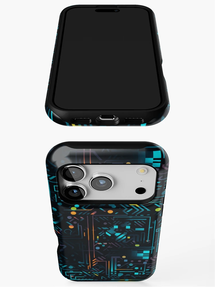 Thumbnail 3 of 4, iPhone Case, Digital Code Abstract Pattern designed and sold by SideSignal.