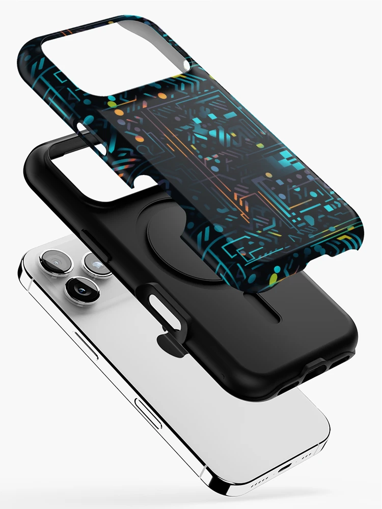 Thumbnail 2 of 4, iPhone Case, Digital Code Abstract Pattern designed and sold by SideSignal.