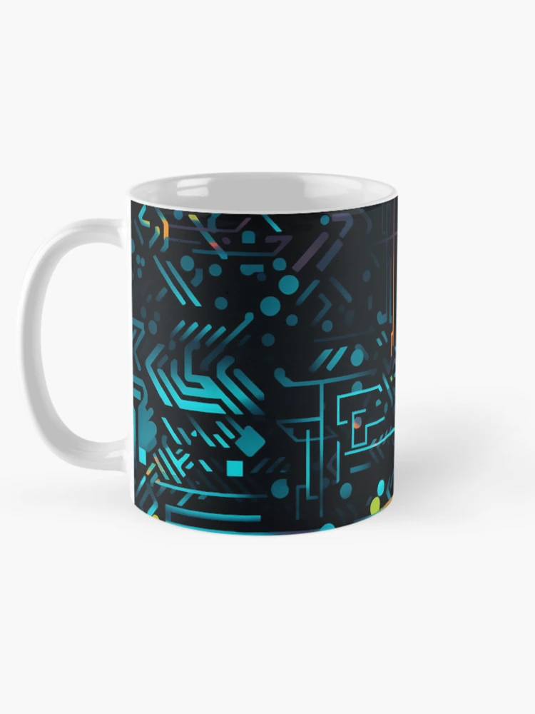 Thumbnail 5 of 6, Coffee Mug, Digital Code Abstract Pattern designed and sold by SideSignal.