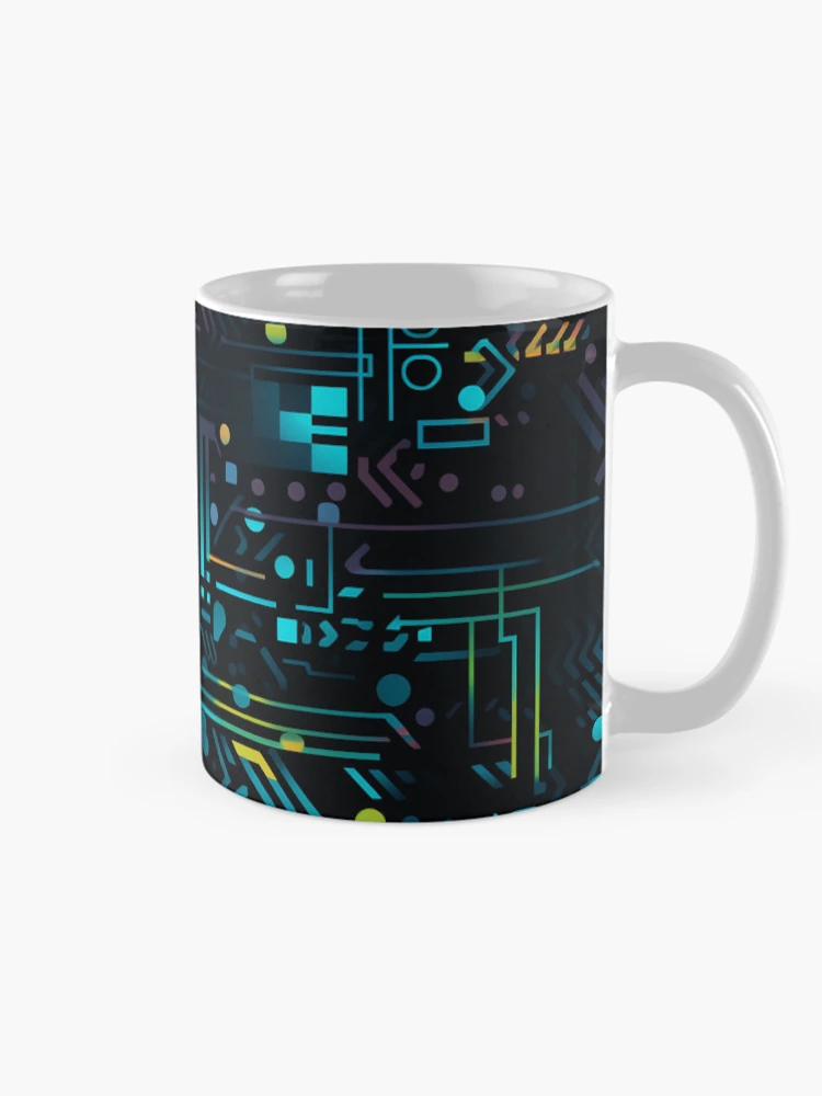 Thumbnail 3 of 6, Coffee Mug, Digital Code Abstract Pattern designed and sold by SideSignal.
