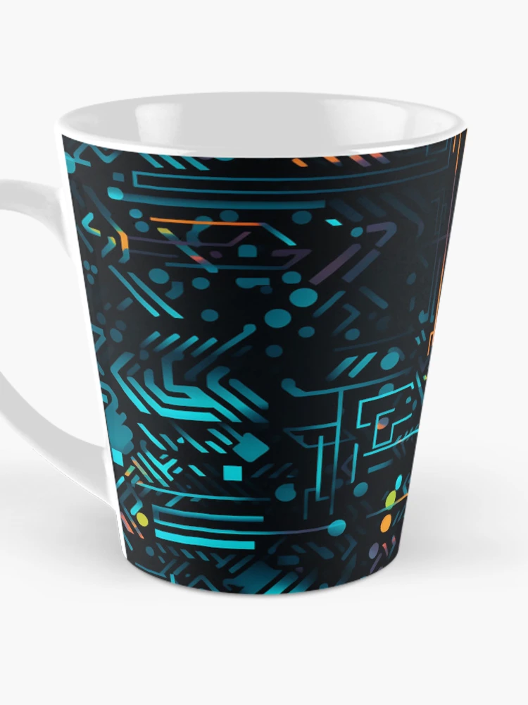 Thumbnail 3 of 4, Coffee Mug, Digital Code Abstract Pattern designed and sold by SideSignal.