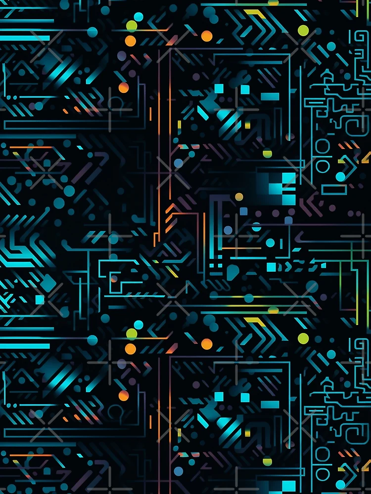 Thumbnail 3 of 3, Scarf, Digital Code Abstract Pattern designed and sold by SideSignal.