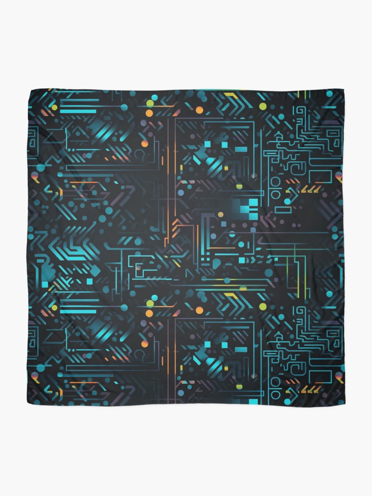 Thumbnail 2 of 3, Scarf, Digital Code Abstract Pattern designed and sold by SideSignal.