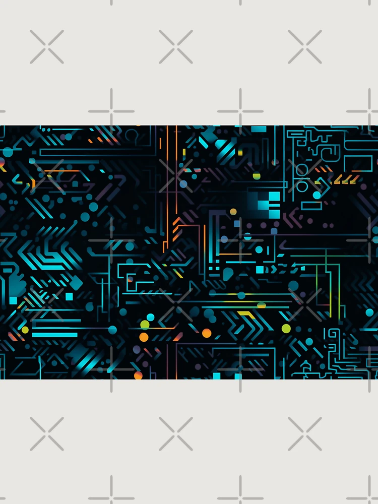 Thumbnail 6 of 6, Premium Oversized Hoodie, Digital Code Abstract Pattern designed and sold by SideSignal.