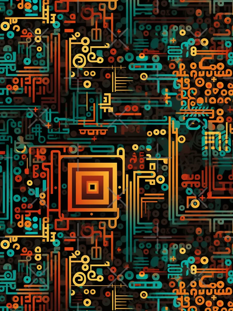 Thumbnail 4 of 4, iPhone Case, Digital Code Abstract Pattern designed and sold by SideSignal.