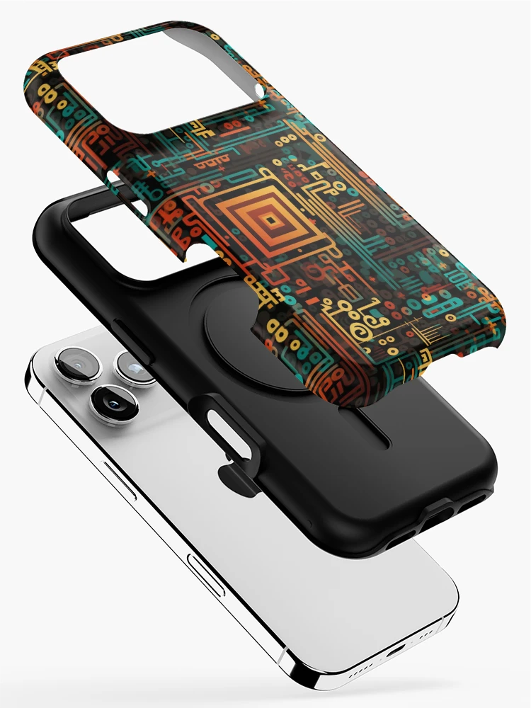 Thumbnail 2 of 4, iPhone Case, Digital Code Abstract Pattern designed and sold by SideSignal.