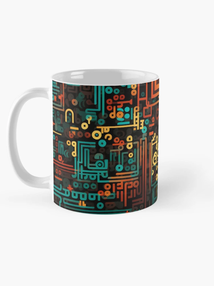 Thumbnail 5 of 6, Coffee Mug, Digital Code Abstract Pattern designed and sold by SideSignal.