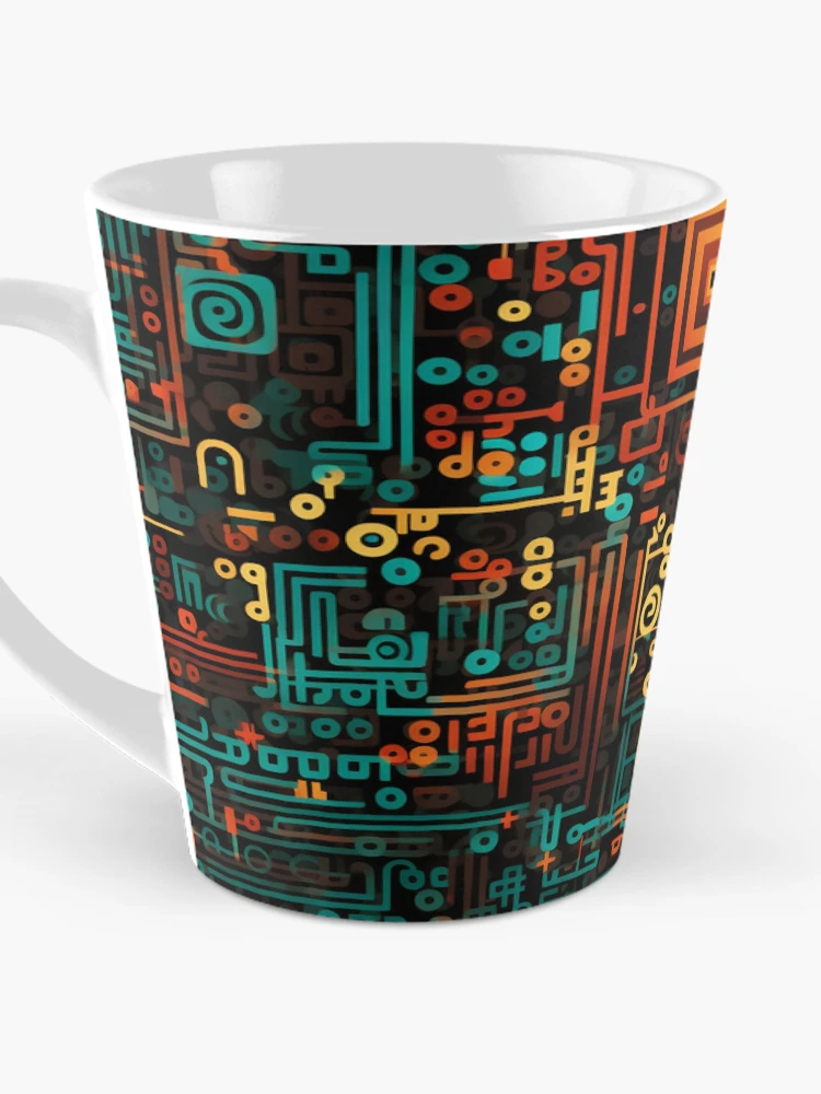 Thumbnail 3 of 4, Coffee Mug, Digital Code Abstract Pattern designed and sold by SideSignal.