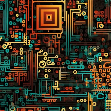 Artwork thumbnail, Digital Code Abstract Pattern by SideSignal
