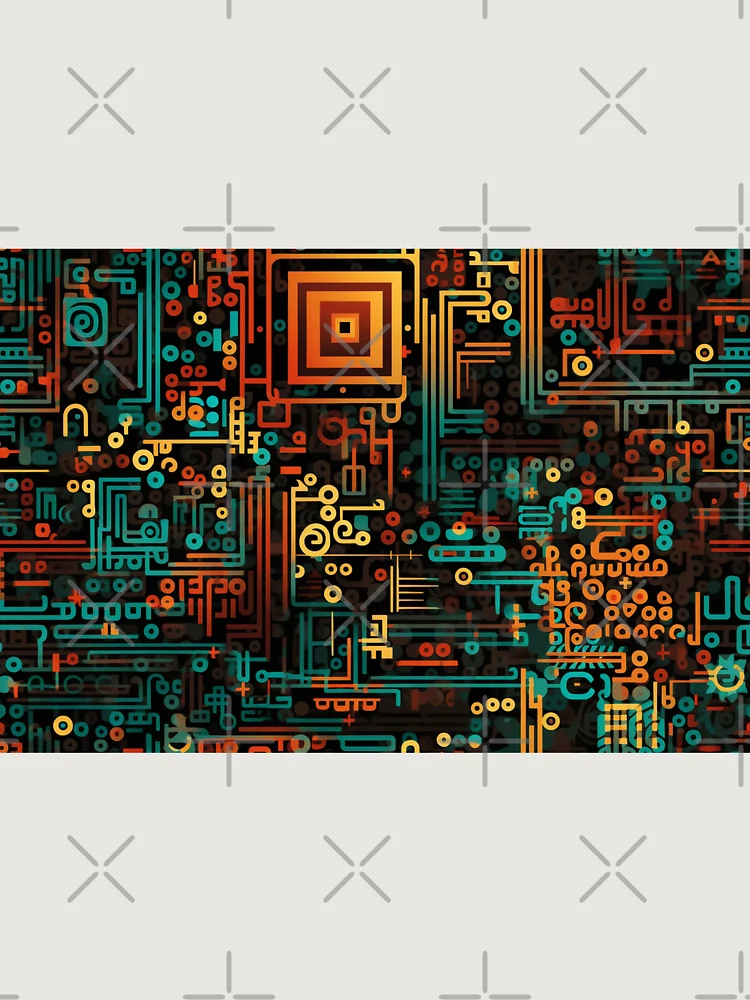 Thumbnail 6 of 6, Premium Oversized Sweatshirt, Digital Code Abstract Pattern designed and sold by SideSignal.