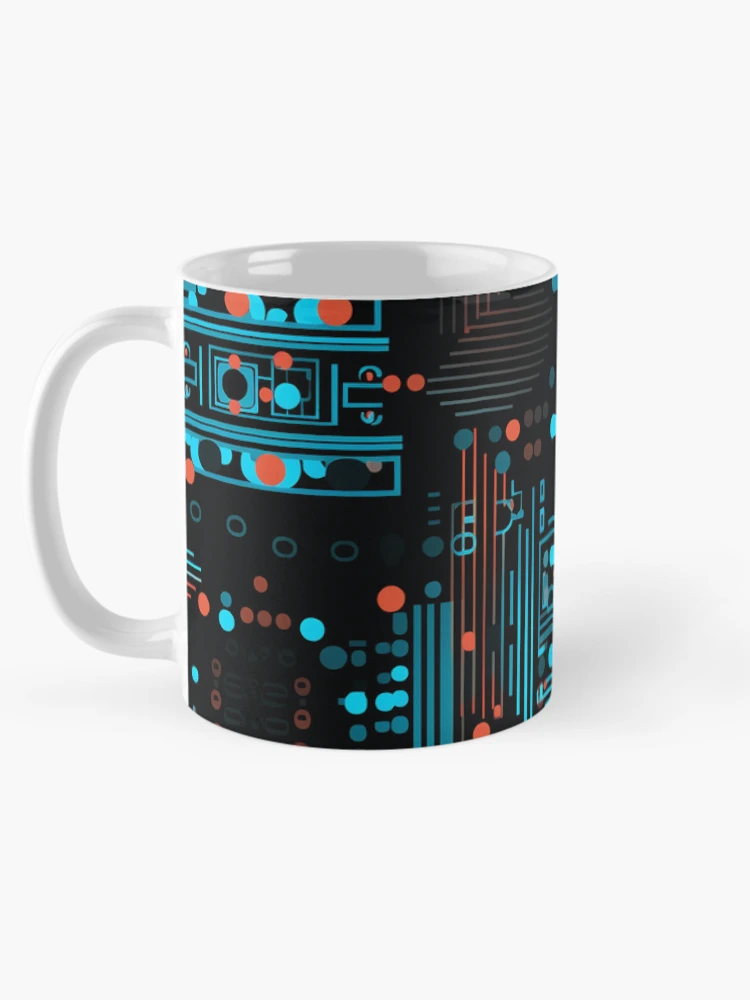 Thumbnail 5 of 6, Coffee Mug, Digital Code Abstract Pattern designed and sold by SideSignal.