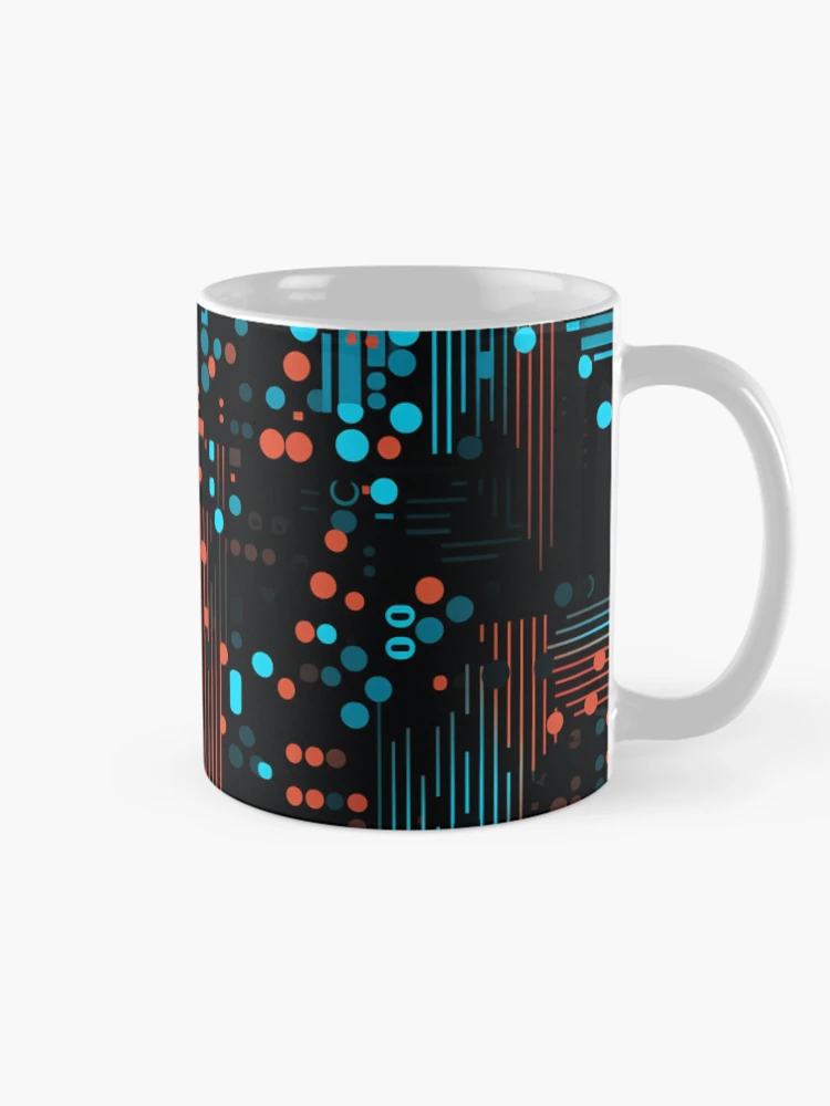 Thumbnail 3 of 6, Coffee Mug, Digital Code Abstract Pattern designed and sold by SideSignal.