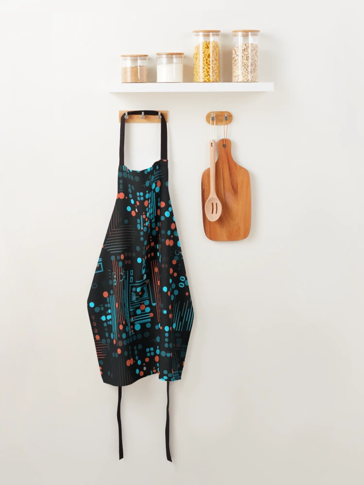 Thumbnail 4 of 6, Apron, Digital Code Abstract Pattern designed and sold by SideSignal.