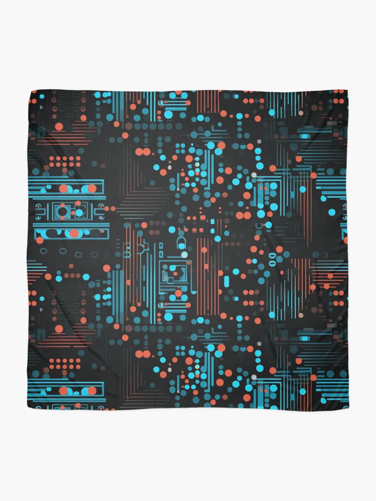 Thumbnail 2 of 3, Scarf, Digital Code Abstract Pattern designed and sold by SideSignal.