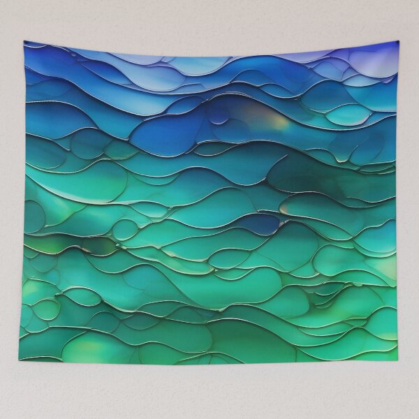 Item preview, Beautiful, intense Ink flowers/2 - turquoise, green, pink,purple, datk colors on a datk background. designed and sold by My-fake-places.