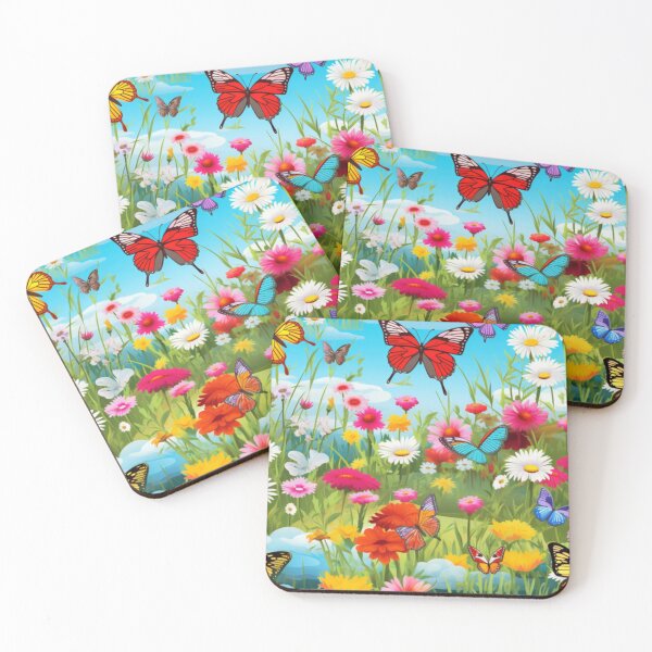 Item preview, Sunny Day in a Field of Flowers and Butterflies designed and sold by SunnMoonHB.