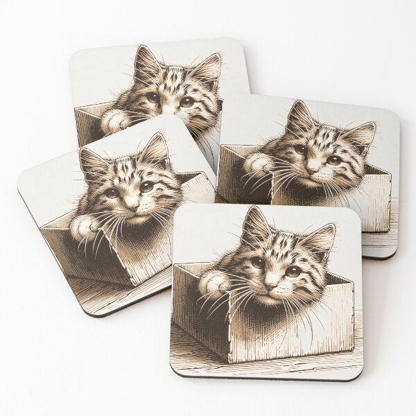 Item preview, Kitty Hidden in a Cardboard Box designed and sold by PictorialWhimsy.