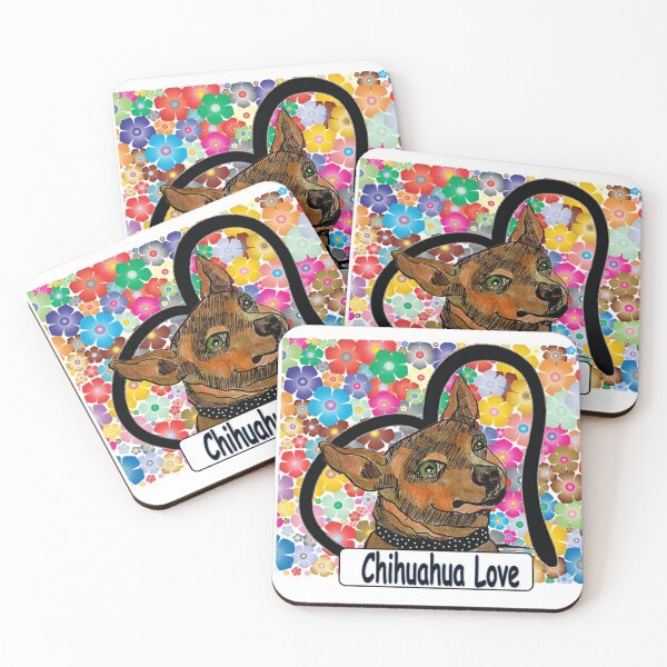 Item preview, Chihuahua Love Heart Flowers designed and sold by dpenn.