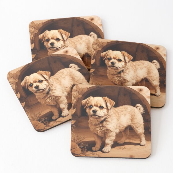 Item preview, Pugapoo: The Playful Magic of Wood (Pyro Pets Art - 121) designed and sold by pyropetsart.