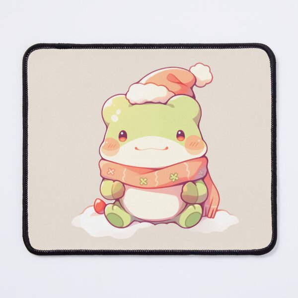 Item preview, Cute Kawaii Happy Froggy Frog in Santa Hat designed and sold by CozyKawaiiArt.