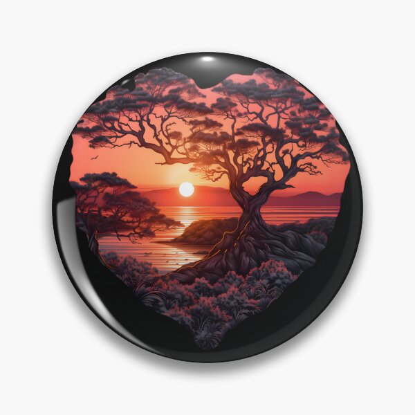 Item preview, Romantic sunset heart designed and sold by AI-Only Creations.