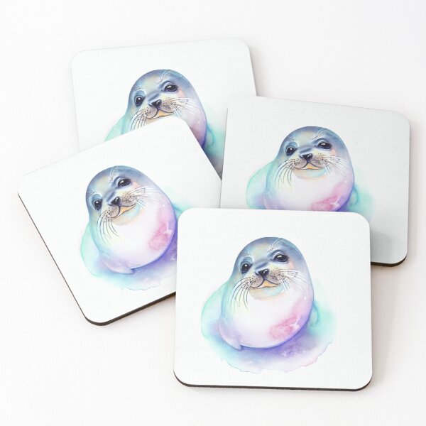 Item preview, Watercolor seal designed and sold by blackwhiteblue.