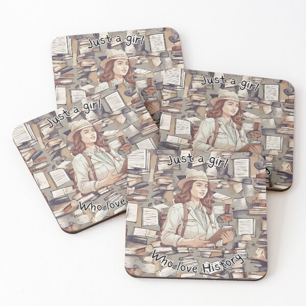 Item preview, historian girl - archaeologist girl - history reader girl - original design designed and sold by Carola-art.