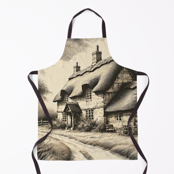 Item preview, Cozy Thatched Cottage in Rural Bliss designed and sold by PictorialWhimsy.