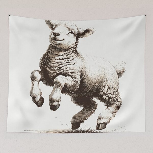 Item preview, Playful Lamb Leaping into Joy designed and sold by PictorialWhimsy.